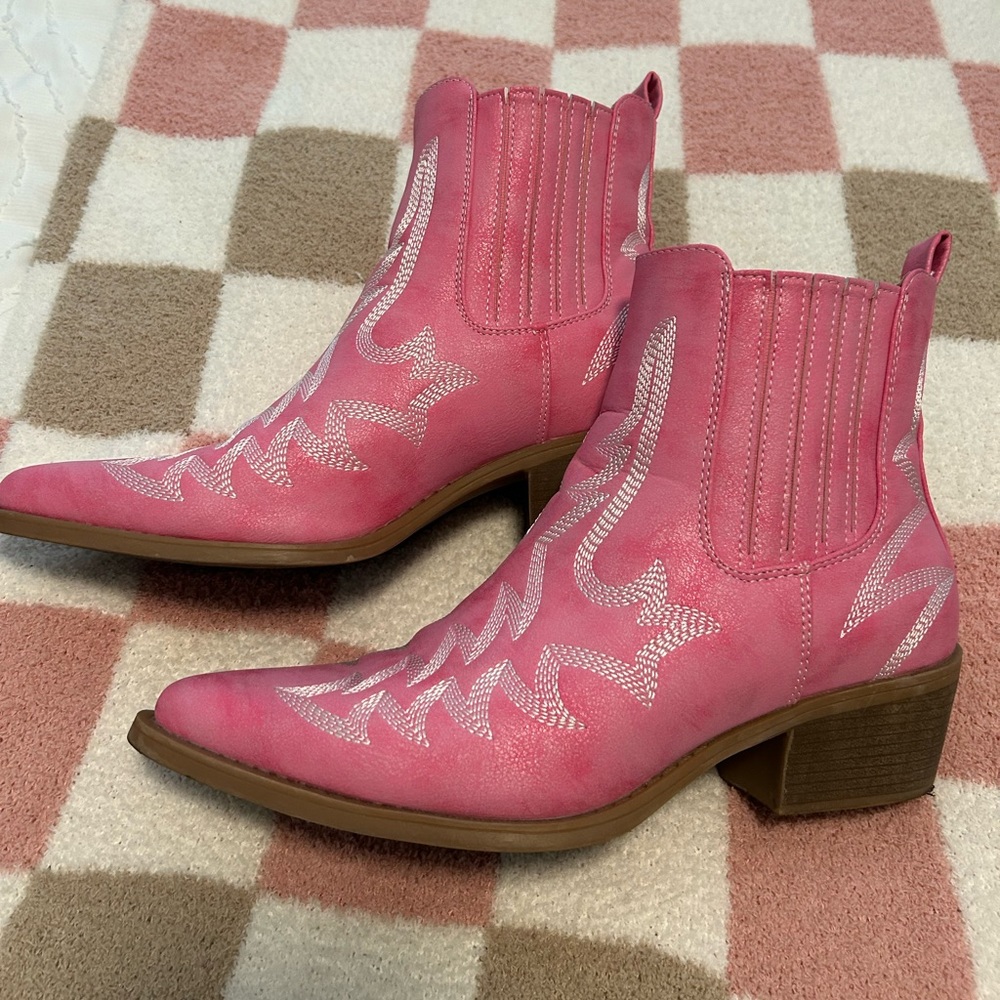 Pink Western Cowboy Booties